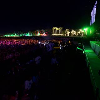 Green Lighted Crowd at Jorge Celedón Concert