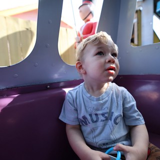 Young Boy's Wonder at Fantasyland Playground