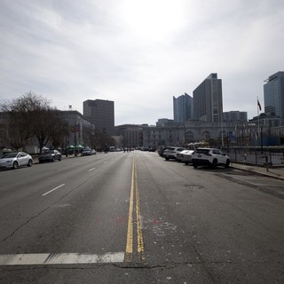 Empty Urban Street on Overcast Day in San Francisco