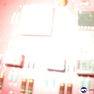 Red Circuit Board Close-Up