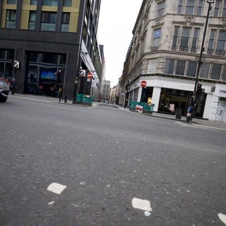 Empty Urban Street at Dawn in London