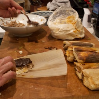 Making Traditional Tamales for Christmas Celebration