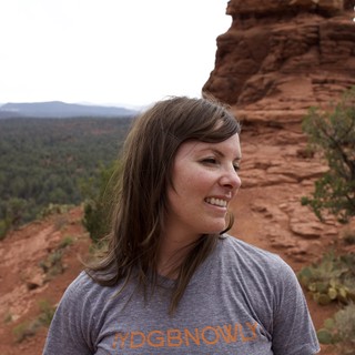 Smiling Hiker Overlooking Sedona Red Rock Landscape