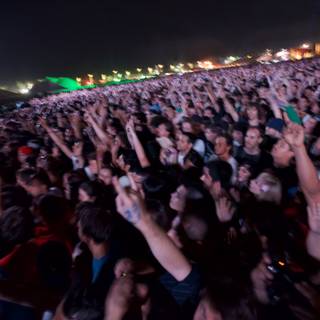 Urban Nightlife Rocks with Concert Crowd