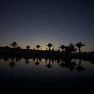 Desert Sunset Over Water