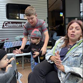 Family Moments by the Camper