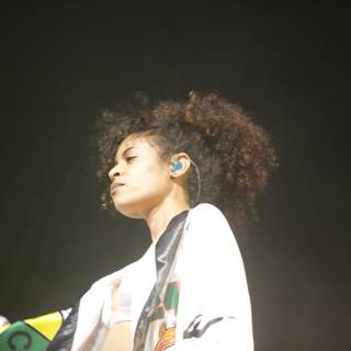 Afro Woman Performing with Microphone