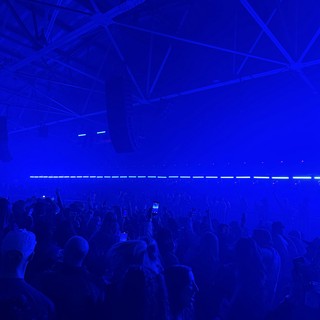 Immersive Blue Light Experience at Electronic Music Concert