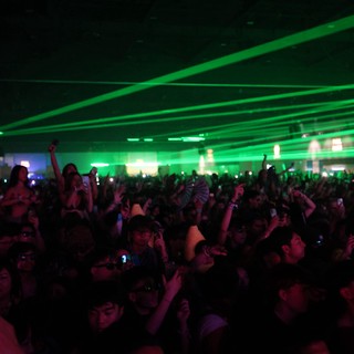 Green Laser Storm Over Massive Wobbleland Festival Crowd
