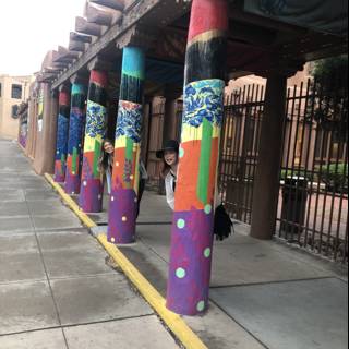 Colorful Pillar in the City