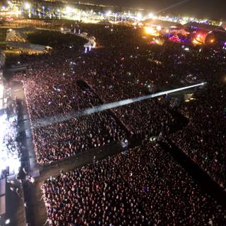 Nighttime Crowd at Coachella Concert
