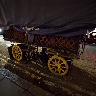 Historic Wagon at Night on London Street