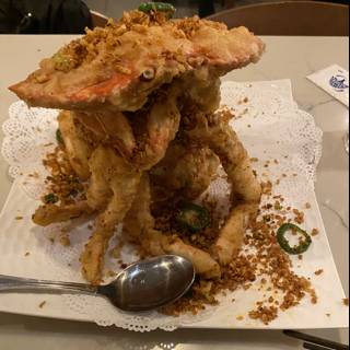 Tempting Tempura Crab on a Plate