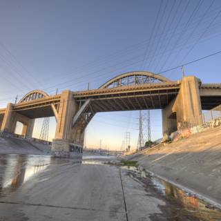 Graffiti-Marred Bridge Over LA River