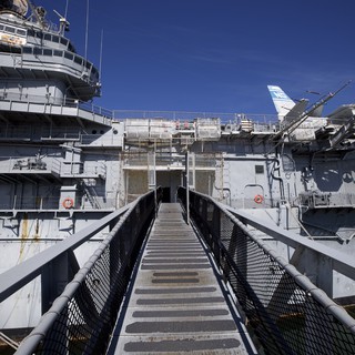 Gangway to Historic Aircraft Carrier USS Hornet