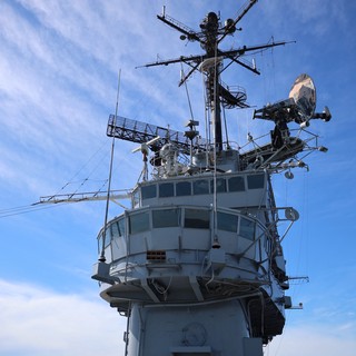 USS Hornet Aircraft Carrier Island and Communication Mast