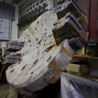 Wooden Slab in Industrial Setting