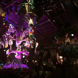 Colorful Chandelier Shines Brightly in Disneyland Club