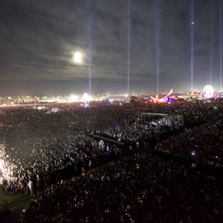 Illuminated Concert Crowd