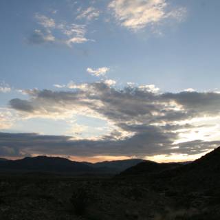 Desert Sunset with Majestic Clouds