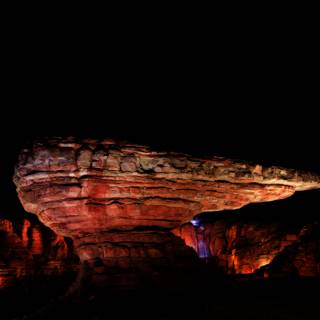 Majestic night-time rock formation