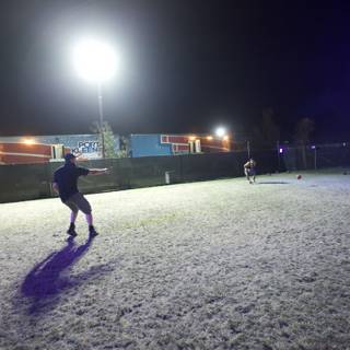 Snowy Night Frisbee Fun