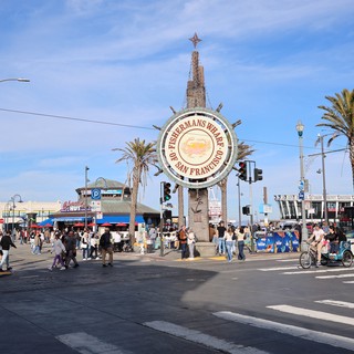 Fisherman's Wharf Sign at Sunset in San Francisco