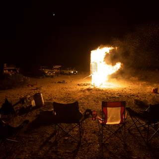 Desert Bonfire Under Night Sky