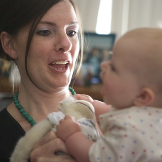 Mother and Baby in Tender Indoor Moment
