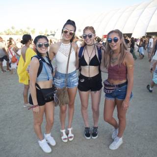 Three Girls Strike a Pose at Coachella
