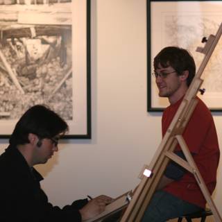 Two Men in an Art Gallery