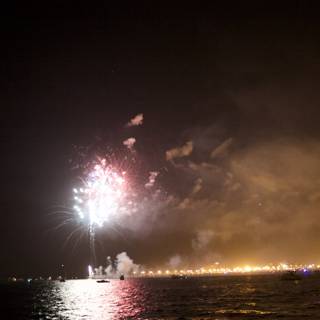 Spectacular Fireworks Display Reflects on Water