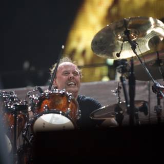 Lars Ulrich Drumming Up a Storm at the Big Four Festival