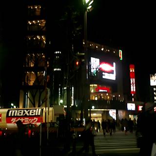 Nighttime Commotion in Tokyo's Urban Metropolis