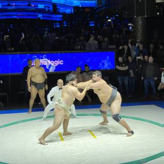 Intense Sumo Wrestling Match at Caesars Palace Event