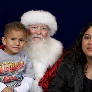 Santa Claus Brings Joy to Mother and Child