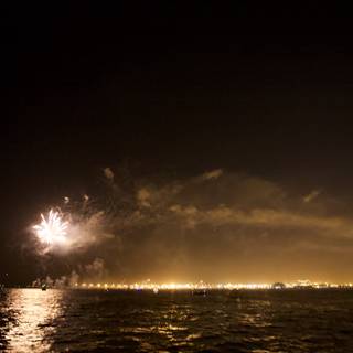 Spectacular Fireworks Display Over the Bay