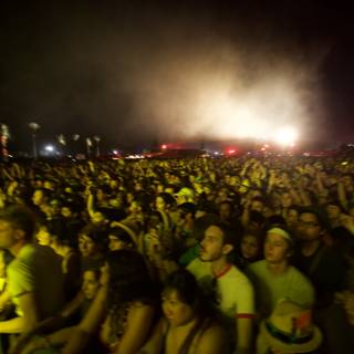 Night-time Crowd at Coachella Rock Concert