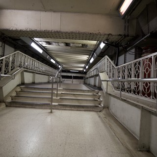 Symmetrical Underground Station Stairway in London