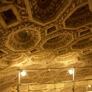 Intricate designs on the theater ceiling