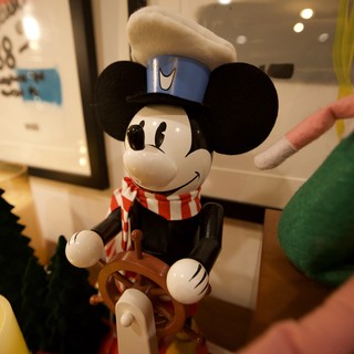 Vintage Mickey Mouse Steamboat Willie Christmas Ornament Display