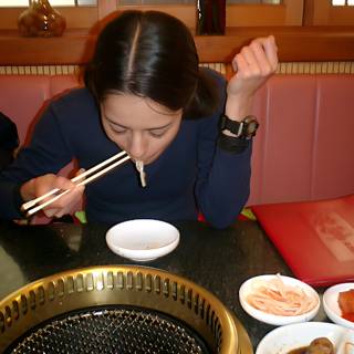 Enjoying a Japanese Meal