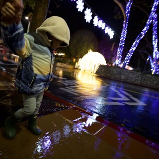 public plaza or park with holiday light display