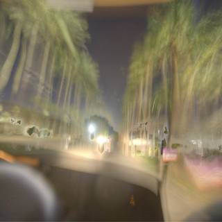 Nighttime blur on an urban street