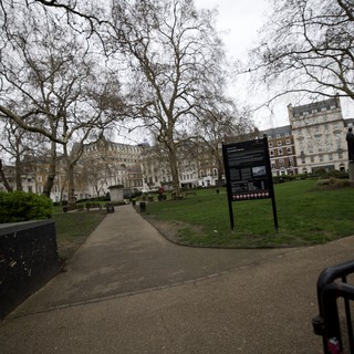 Tavistock Square Gardens on a Misty London Day