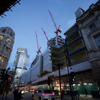 Urban Construction Site at Dusk in London