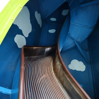 Inside a Whimsical Slide at Fantasyland Playground