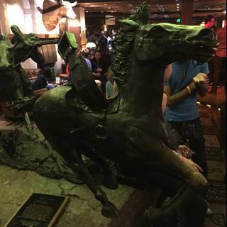 Majestic Horse Statue in Restaurant