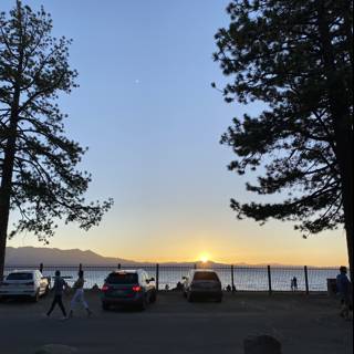 Sunset at the Beach Parking