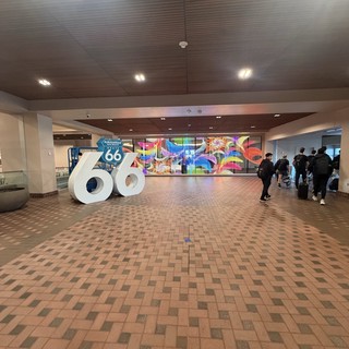 Route 66 Welcome Sign at Albuquerque Airport Terminal